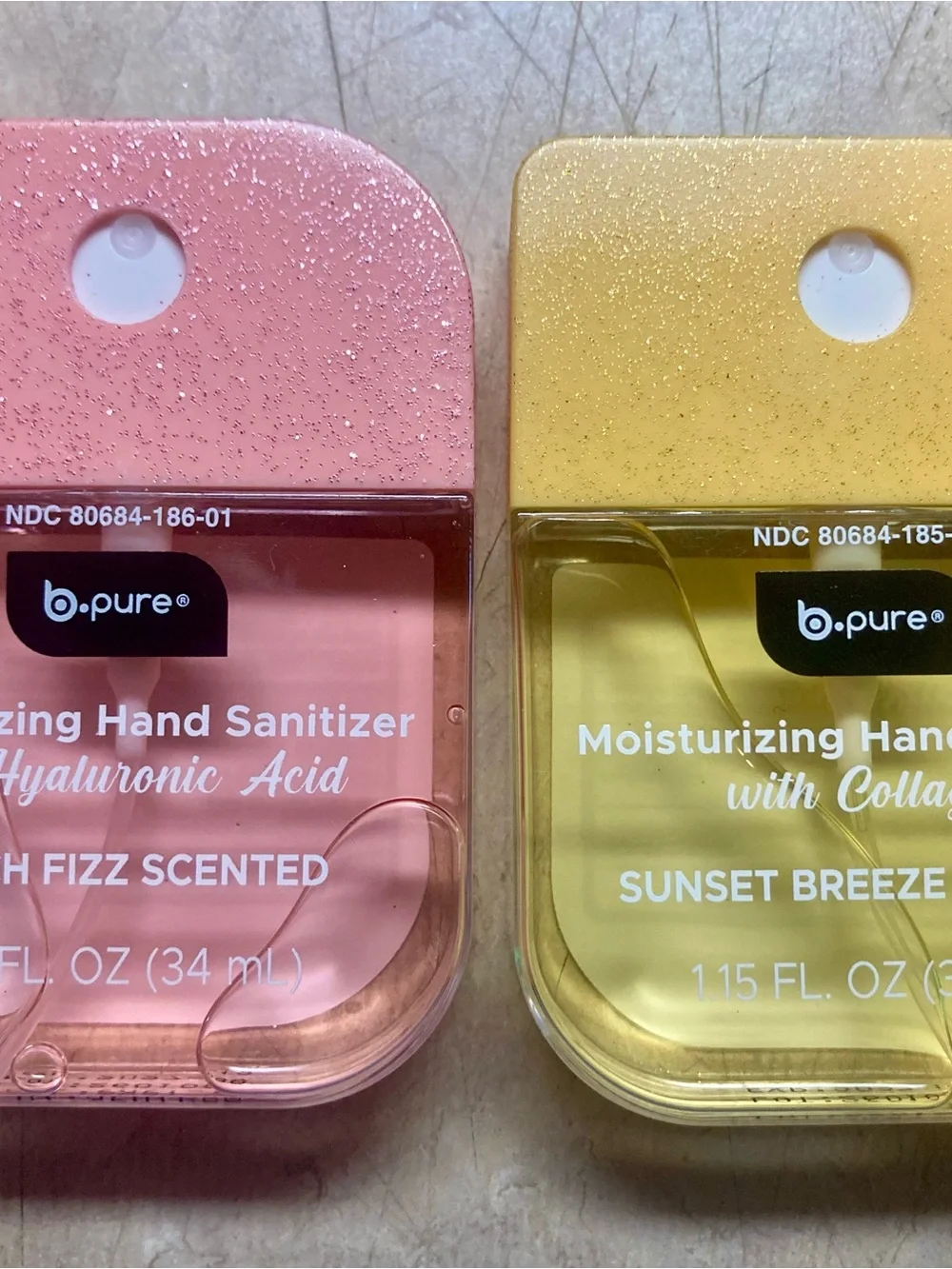 Moisturizing Hand Sanitizer Pack - Pink (Peach Fizz) & Yellow (Sunset Breeze) 8